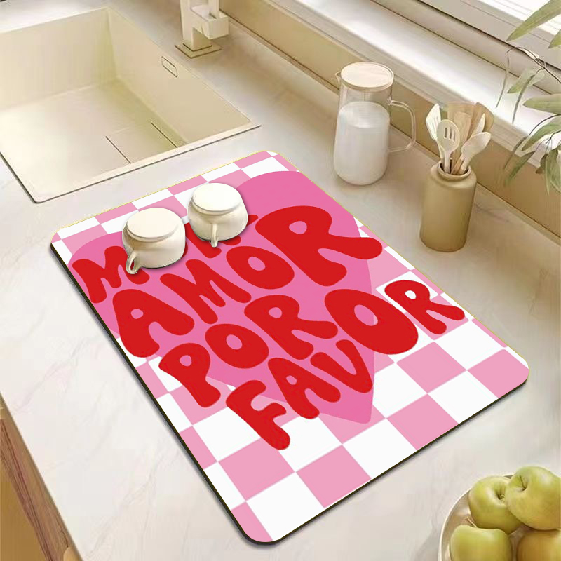 Aesthetic Pink Green Striped K - Bar Mat Rubber recension och pris