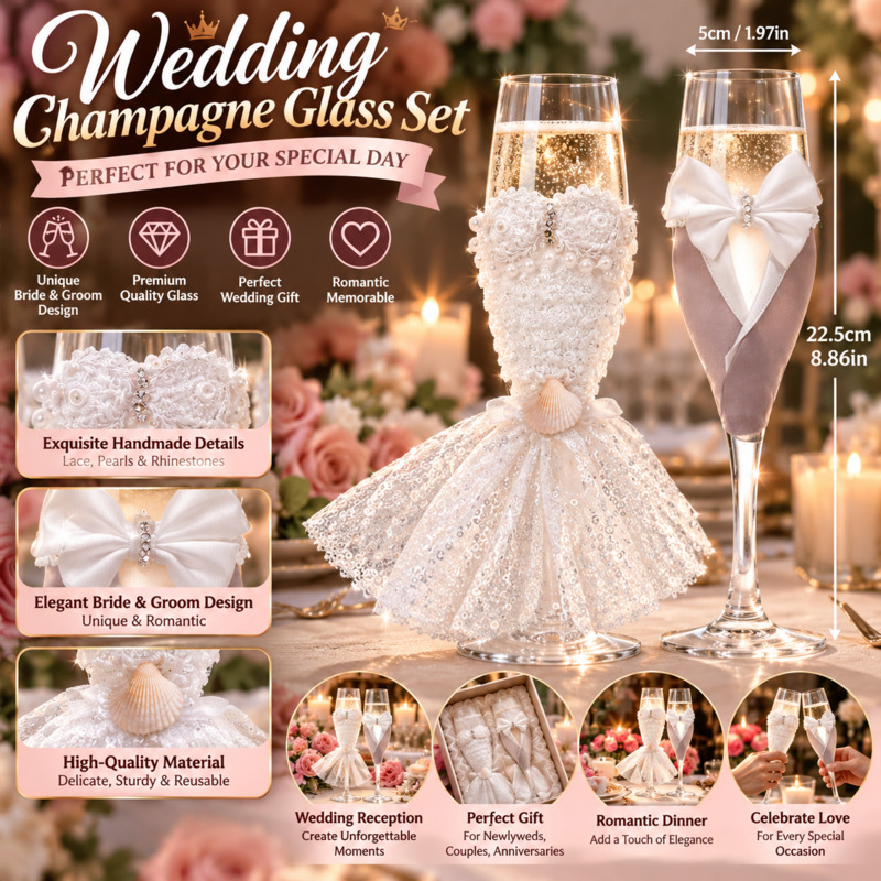 Wedding Champagne Flutes Set B - Home Bar Set recension och pris