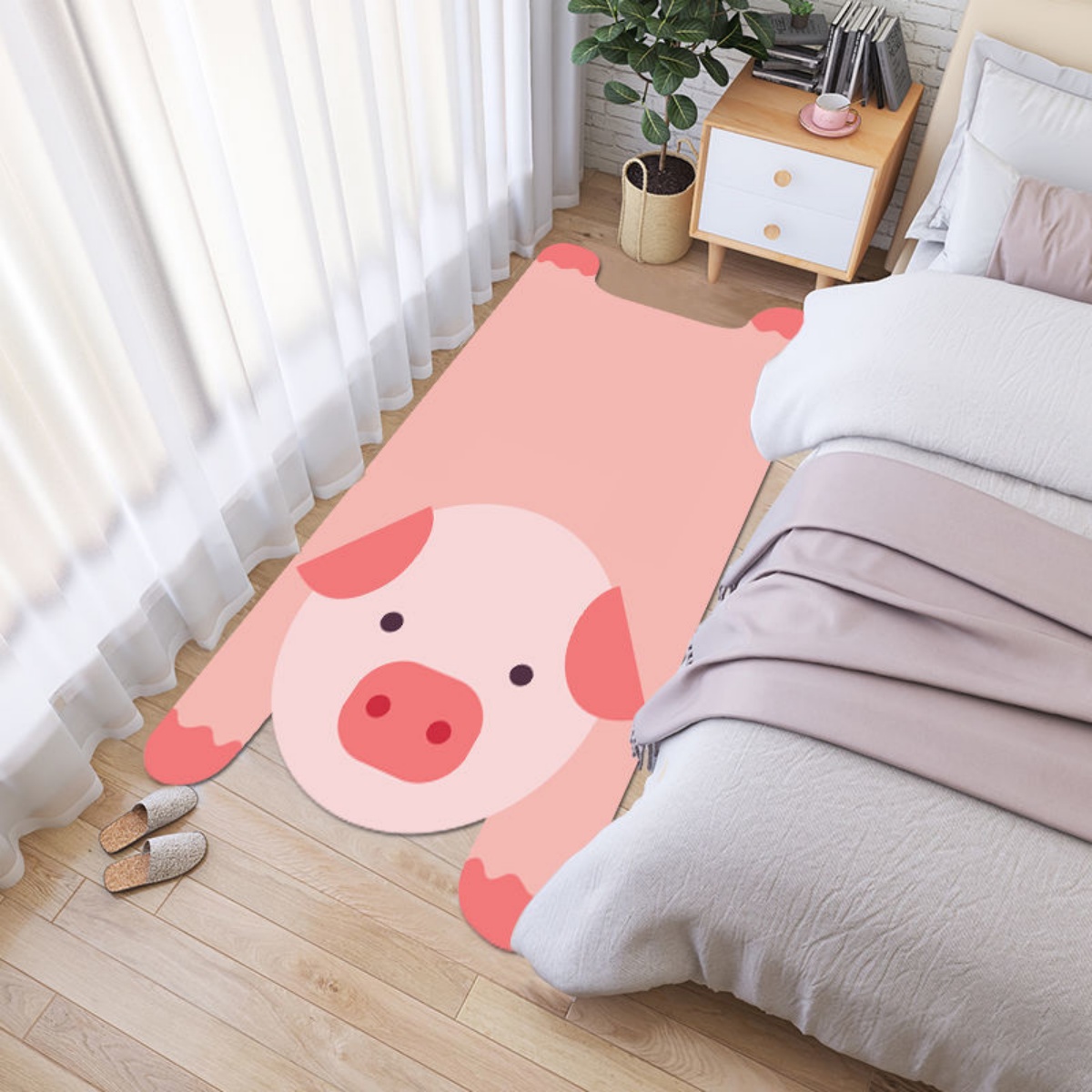 Cartoon Pig Decor Area Rug Uni - Home Bar Lounge recension och pris