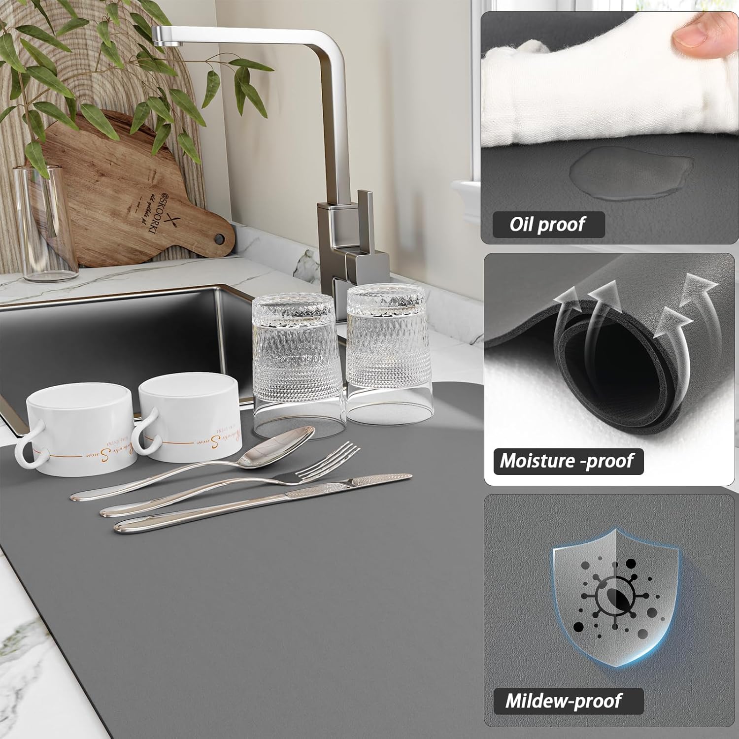 Coffee Cup Drying Mat Non-slip - Bar Mat Rubber recension och pris
